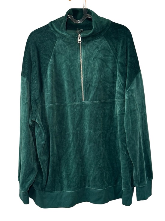 wild fable Tops - 🦚 wild fable Dark Green Velour Quarter-Zip Pullover 🦚